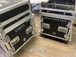 10 RU Space Rack Road Case with Slant Mixer Top Calzone Case. With Casters Used