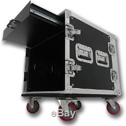10 SPACE RACK CASE WITH 2U LOCKING DRAWER Amp Effect Mixer PA/DJ PRO CASTERS