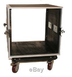 10 SPACE RACK CASE WITH 3U LOCKING DRAWER Amp Effect Mixer PA/DJ PRO CASTERS