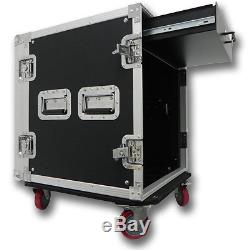 12 SPACE RACK CASE WITH 2U LOCKING DRAWER Amp Effect Mixer PA/DJ PRO CASTERS