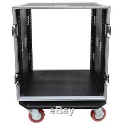 12 SPACE RACK CASE WITH 2U LOCKING DRAWER Amp Effect Mixer PA/DJ PRO CASTERS