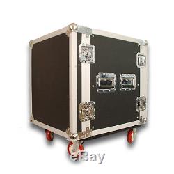 12 SPACE RACK CASE WITH 4U LOCKING DRAWER Amp Effect Mixer PA/DJ PRO CASTERS