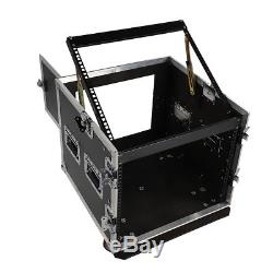 12U 12 Space Rack Case with Slant Mixer Top DJ Mixer Cabinet + 4Pcs Casters