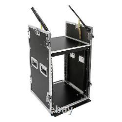 14 Space Rack Case with Slant Mixer Top and Casters Amp Effect PA/DJ Pro Audio