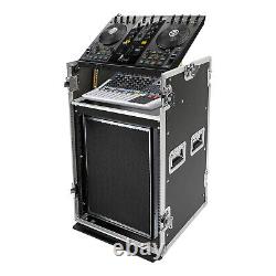 14 Space Rack Case with Slant Mixer Top and Casters Amp Effect PA/DJ Pro Audio