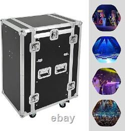 14U PA DJ Pro Audio Rack Road ATA Case Slant Mixer Top Side Table 14u Slant Rack