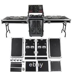 14U PA DJ Pro Audio Rack Road ATA Case Slant Mixer Top Side Table 14u Slant Rack