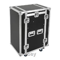 14U PA Rack/Road Case with 11U Slant Mixer Top & Castor 14UWT2