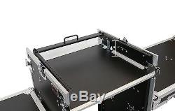 16 Space Amp Rack & 10 Space Top Mixer Rack Mount Road Case with 2 Lid Tables