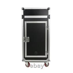 16 Space Pro Audio DJ Road Rack Case with DJ Work Table & Casters Pro Grade