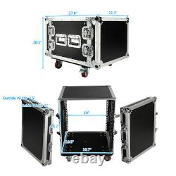 19 8U Rack Mount Cabinet Flight Case Studio Mixer DJ Cart Stand Stage Server US