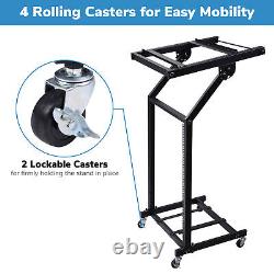 19 Adjustable Rolling Rack Mount Mixer Case Stand Music Studio Equipment Cart