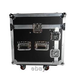 19 inch 12 Space Rack Case with Slant Mixer Top DJ Mixer Cabinet 4pcs casters
