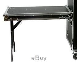 20u Space Mixer/Amp Rack Road Tour Flight Case withTable 12u mix top by OSP