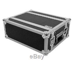 4 Space 4U ATA Effects Rack Road Tour Flight Case withLid Bags by Elite Core