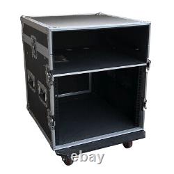 4U 8U 12 Space Rack Case with Slant Mixer Top DJ Mixer Cabinet with 4pcs Casters