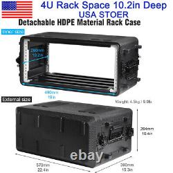 4U Rack Case Shallow 10.2 Depth 19 Rackmount Flight Case Watertight Dust-Proof