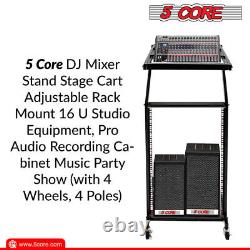 5 Core 16U Professional Rack Mount Stand DJ Mixer Case Studio Equipment