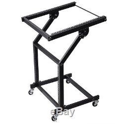 9U 19 Rack Mount Mixer Case Stand Studio Equipment Cart Stage Amp DJ Adjustable