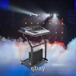 9U Rack Mount Mixer Case Stand Studio Equipment Cart Stage Amp DJ Rolling Black