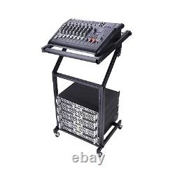 AW Rolling DJ Mixer Stand Stage Cart Adjustable Rack Mount Studio Equipment M