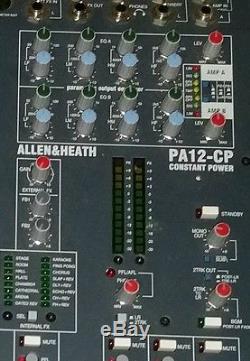 Allen & Heath Powered Mixer PA12-CP with Hard Road Case Rack Mount