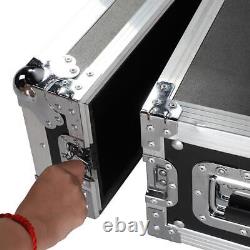 Black 19 4U Rack Case Single Layer Double Door DJ Equipment Cabinet Heavy Duty