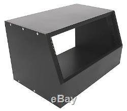 Black 4u angled 19 inch wooden rack unit/case/cabinet for studio/DJ/recording