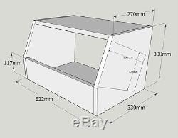 Black 4u angled 19 inch wooden rack unit/case/cabinet for studio/DJ/recording