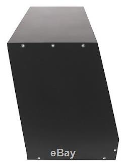 Black 8u angled 19 inch wooden rack unit/case/cabinet for studio/DJ/recording