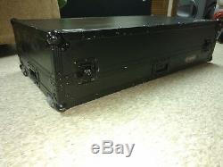 Black Odyssey Dj Coffin with Laptop Tray and HDD Tray with Wheels