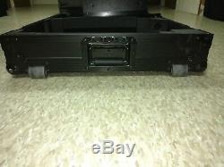 Black Odyssey Dj Coffin with Laptop Tray and HDD Tray with Wheels