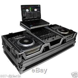 DJ Coffin Case Holds Pioneer Denon 2x CD Player & 12 Mixer Player LAPTOP SHELF