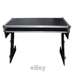 DJ Z-Style Portable Folding Mixer Table All in One ATA Road Case Black with Wheels