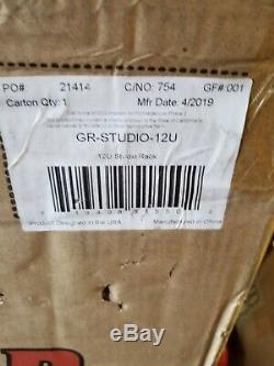 Gator Cases GR-STUDIO-12U Studio Pro Audio Steel Rack Cabinet 15.5 Deep New