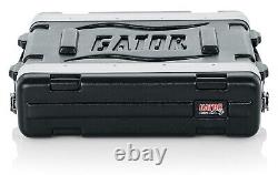Gator Cases Lightweight Molded 2U Rack Case with Heavy Duty Latches 14.25 Depth