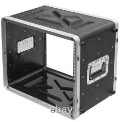 Lightweight ABS 8 Space Mid-Size Rack Case 8U PA DJ Medium Depth Rack