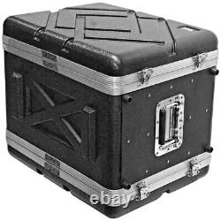 Lightweight ABS 8 Space Mid-Size Rack Case 8U PA DJ Medium Depth Rack