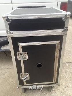 Mixer combo rack case 16U Vertical front load 10U top Slant