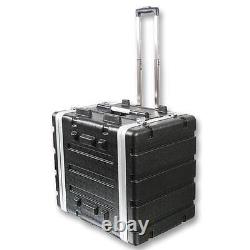 NEW PA DJ 8RU Portable Equipment Rack Mount Storage Case. On wheels. 19 Stage. 8u