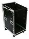 New 16 Space ATA Mixer Amp Rack OSP Case with Top Mount & wheels 16U 12U on top