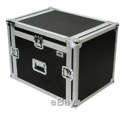 New 8 Space ATA Mixer Amp Rack OSP Case with Top Mount & wheels 8U 12U on top