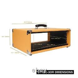 OPEN BOXSound Town Vintage 3U Amp Rack Case 12.5 Depth, Dust Cover STVRC-3OR-R