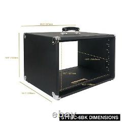 OPEN BOXSound Town Vintage 6U Amp Rack Case, 12.5 Depth, Black (STVRC-6BK-R)