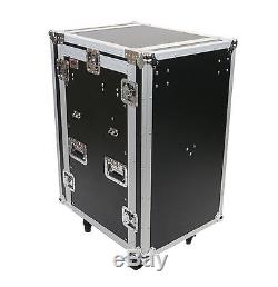 OSP 16 Space DJ Mixer/Amp ATA Rack Road Case with10 Space Top Mixer Mounting