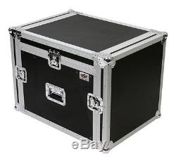 OSP 8 Space 8u Mixer Amp Rack Mount Portable PA Flight Road Case with 12sp Mix Top
