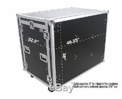 OSP Multipurpose 24U Shock Mount Rack ATA Road Case with 2 Lid Tables