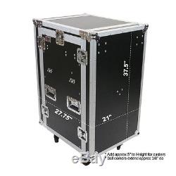 OSP PRO19 16-Space ATA Mixer/Amp DJ Heavy duty Sound System Rack + Standing Lids
