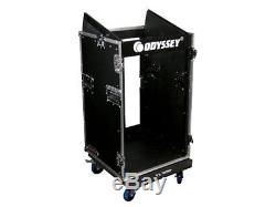 Odyssey Cases FR1016W New Flight Road Combo Rack Case 16U Vertical With Wheels