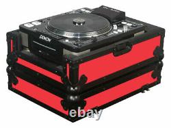 Odyssey Cases FRCDJBKRED Standard Large Format DJ Cdplayers Red Flight Case